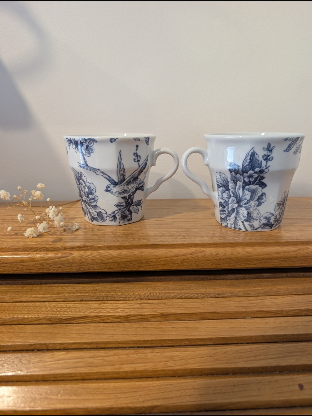 Blue Floral Porcelain Tea Cups - Set of 8 - Picture 6 of 9